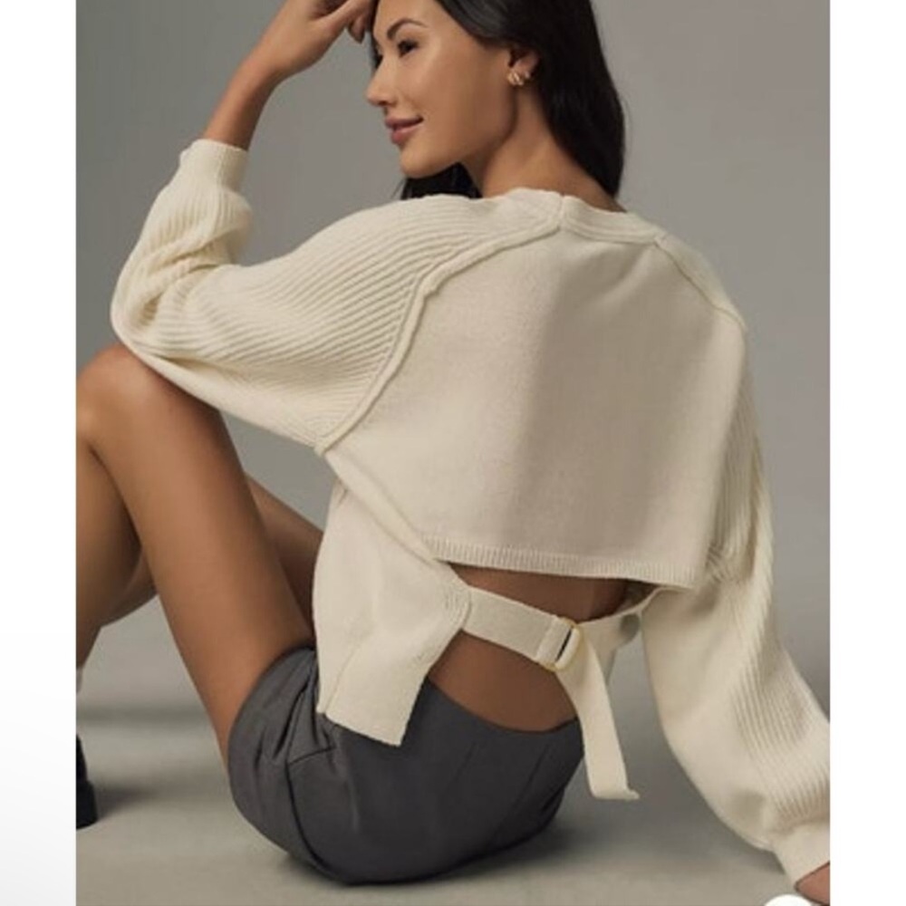 NWOT Pilcro Buckle Open Back Sweater - Size XS